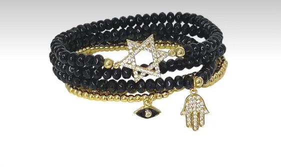 Jewish Star Stack of Bracelets - JewelsDen