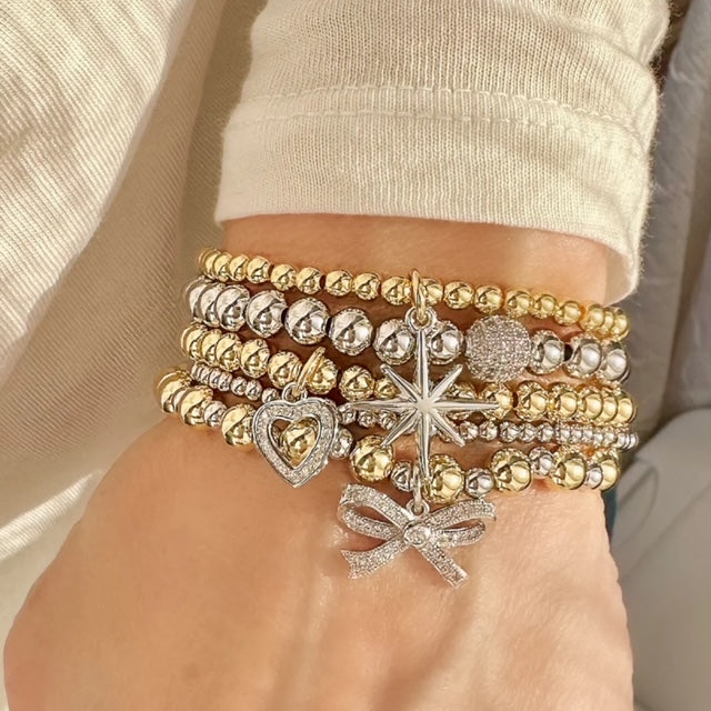 Gina Beautiful Ribbon Bow Stack of Bracelets