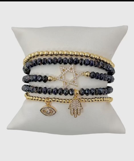 Jewish Star Stack of Bracelets - JewelsDen