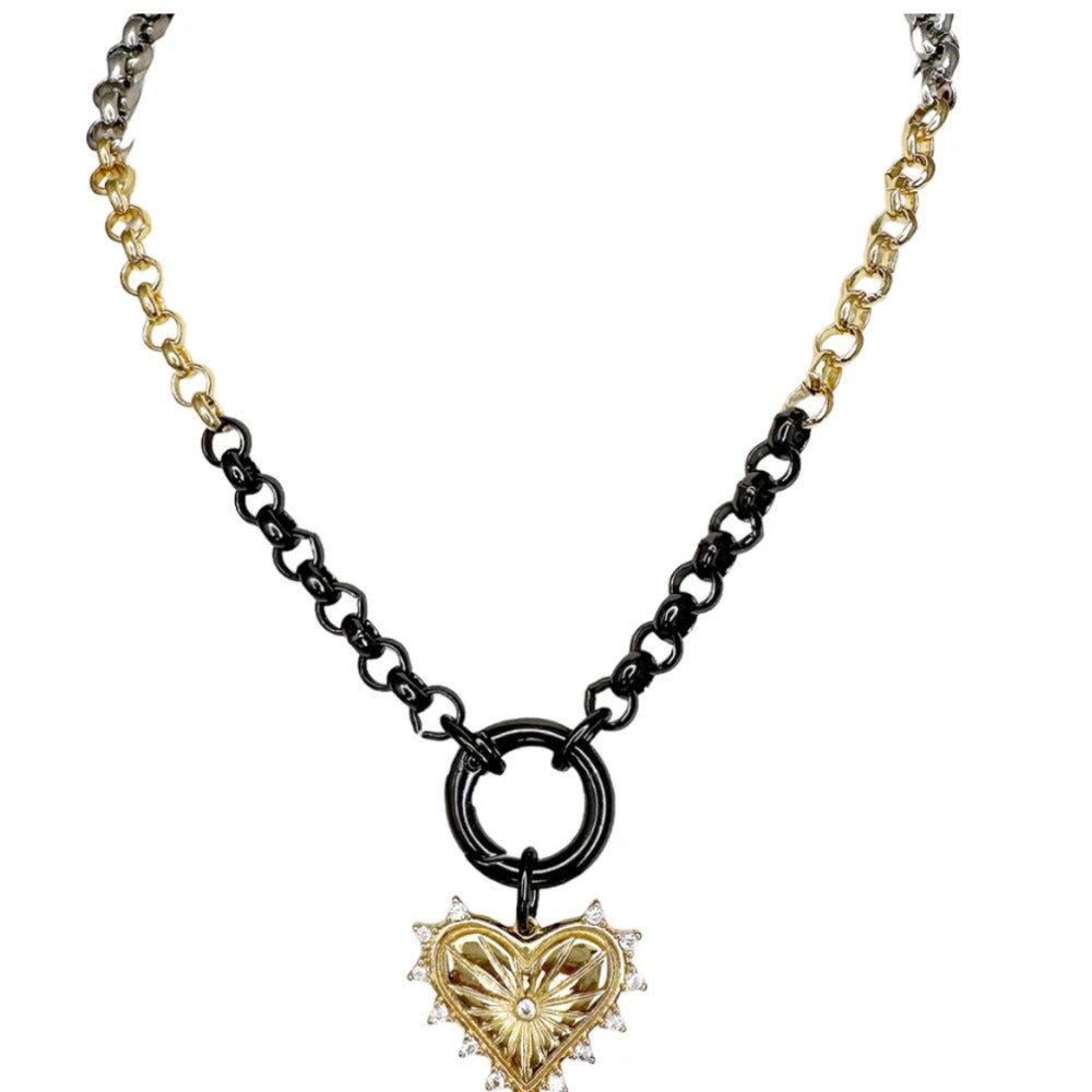 Sarah Diamond Style Heart Necklace