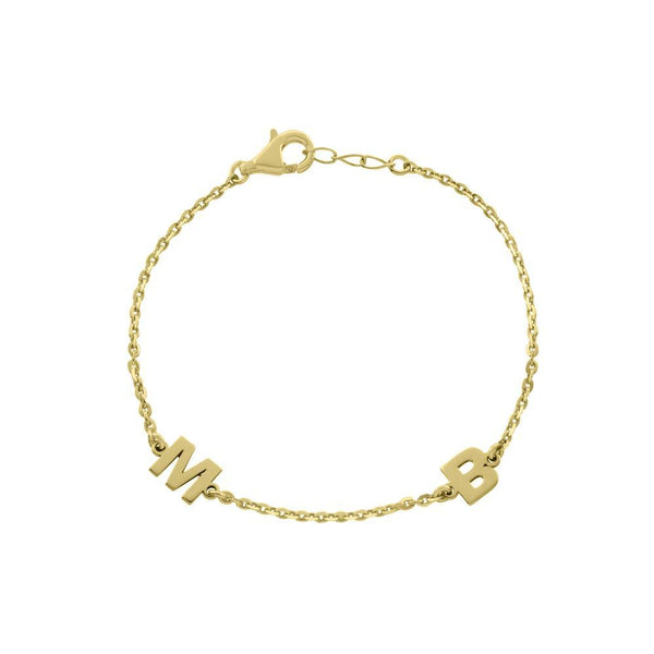 Five Block Letters Gold or Platinum finish Bracelet – JewelsDen